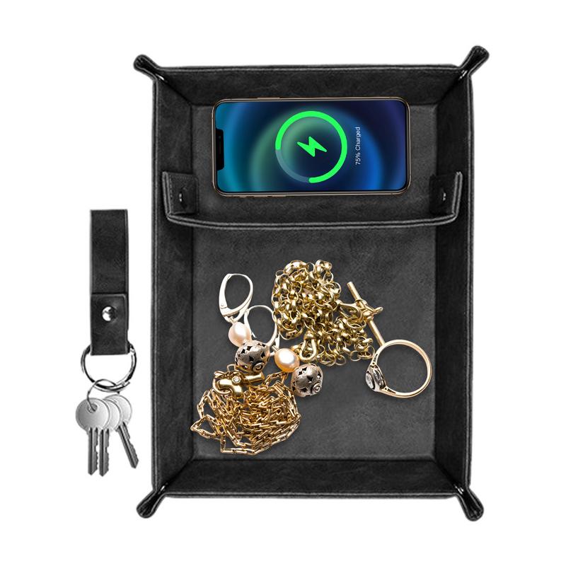 Leather Valet Tray For Men PU  - Valet Tray Nightstand Organizer Leather ulasan dan harga