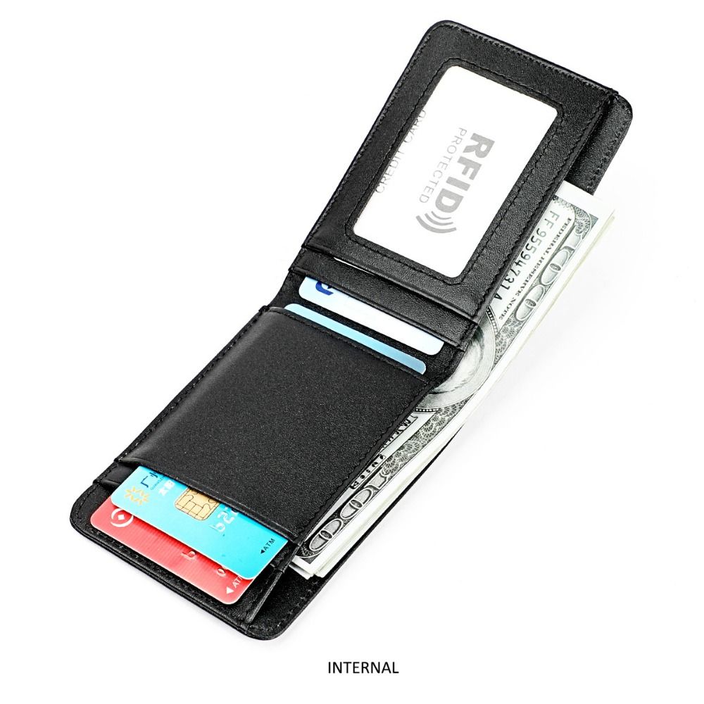 Minimalist Men's Leather Slim  - Money Clip Minimalist Rfid Blocking ulasan dan harga