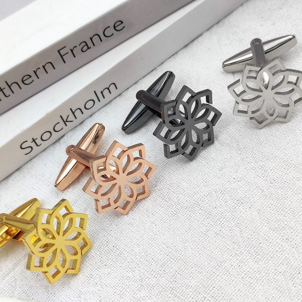 Luxury Cufflinks for Men Lotus - Cufflinks Men Stainless Steel Luxury ulasan dan harga