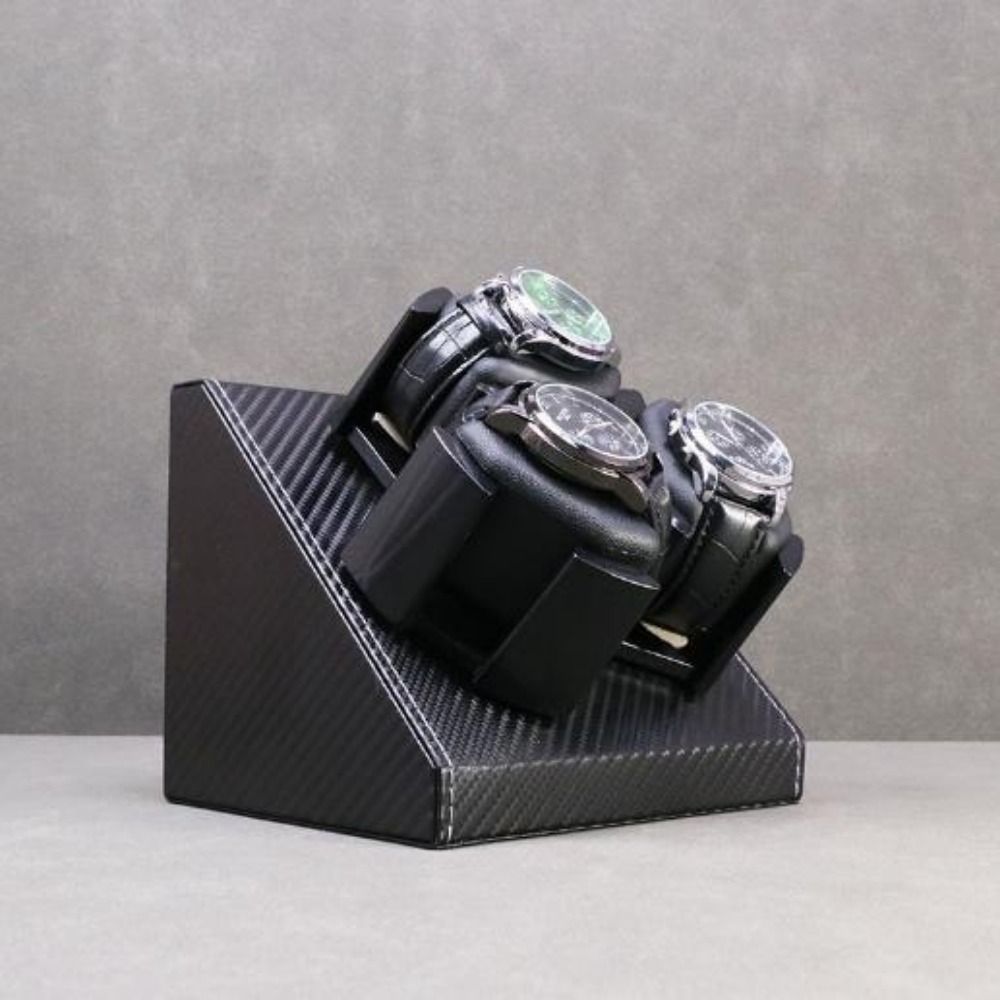 3-in-1 Automatic Watch Winder  - Watch Display Storage Box Carbon Fiber ulasan dan harga