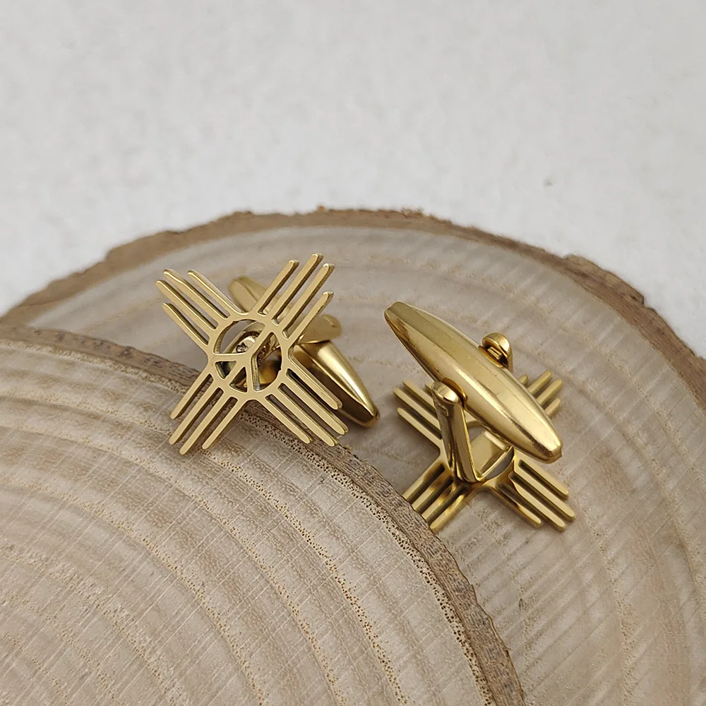 New Fashion Striped Cufflinks  - Cufflinks Men Stainless Steel Luxury ulasan dan harga