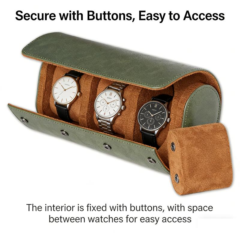 Leather Watch Roll 1 2 3 Slots - Watch Travel Roll Case 3 Slots Leather ulasan dan harga