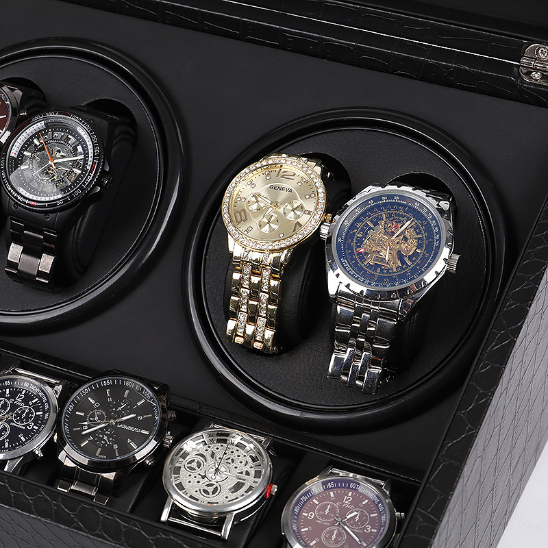 Leather Watch Winders 4 Slot M - Watch Display Storage Box Carbon Fiber ulasan dan harga