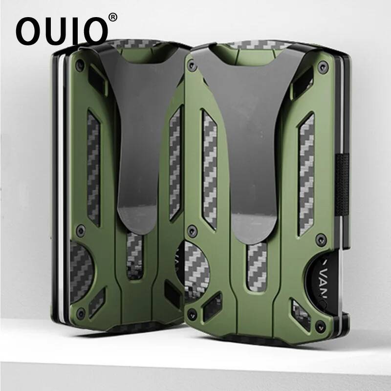 OUIO Men's Tactical Wallet Car - Money Clip Minimalist Rfid Blocking ulasan dan harga