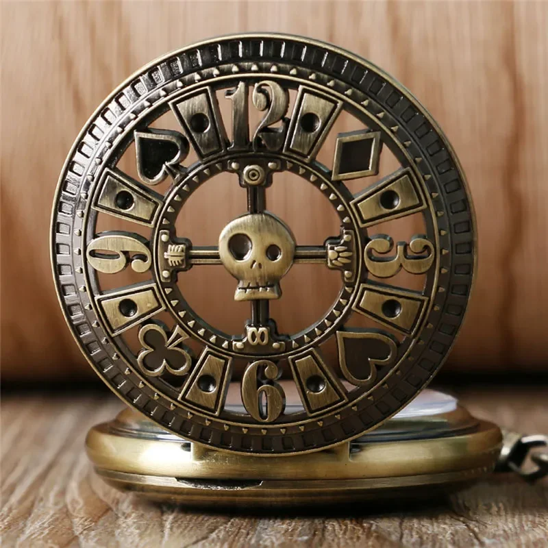 Vintage Poker Skull Head Skele - Pocket Watch Mechanical Skeleton Vintage ulasan dan harga