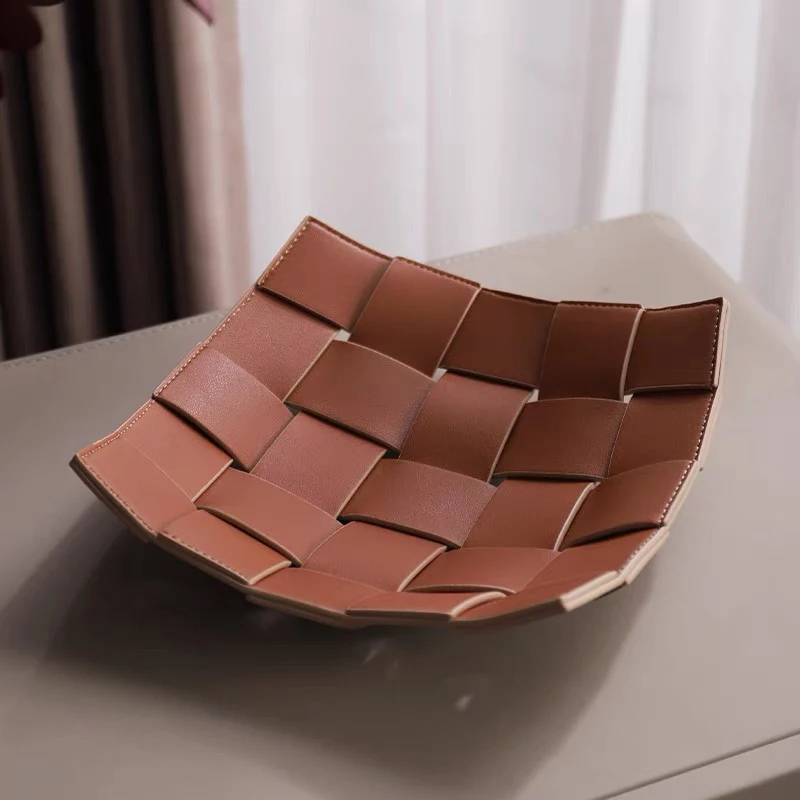 Valet Tray PU Leather Key Bowl - Valet Tray Nightstand Organizer Leather ulasan dan harga
