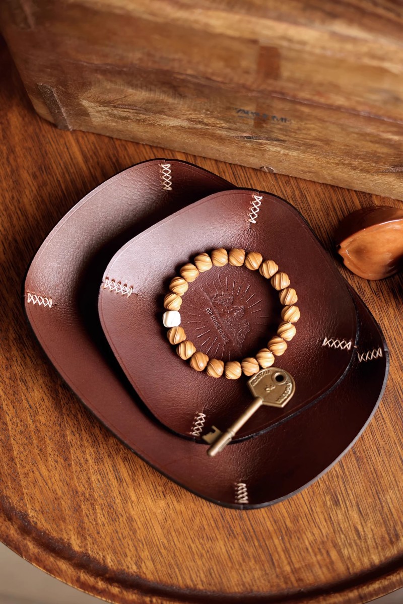 Handmade Italian Leather Valet - Valet Tray Nightstand Organizer Leather ulasan dan harga