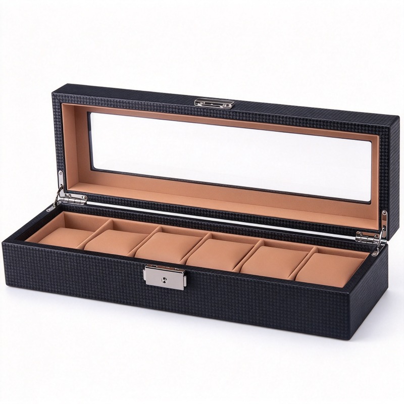 For Carbon Fiber Pattern 6-dig - Watch Display Storage Box Carbon Fiber ulasan dan harga