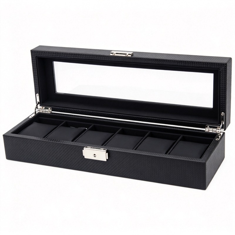 For Carbon Fiber Pattern 6-dig - Watch Display Storage Box Carbon Fiber ulasan dan harga