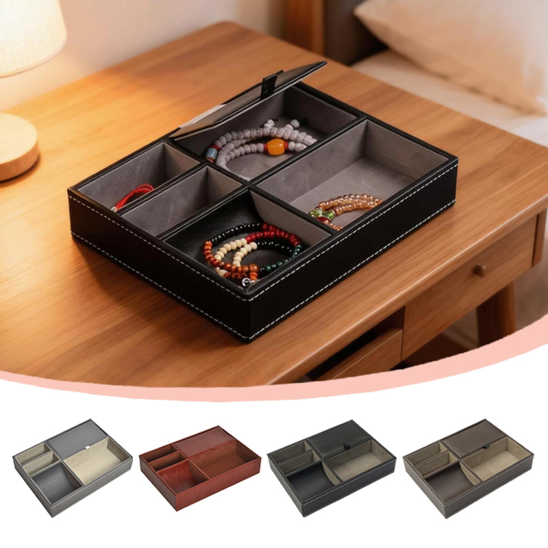 Wood Leather Tray Organizer Me - Valet Tray Nightstand Organizer Leather ulasan dan harga