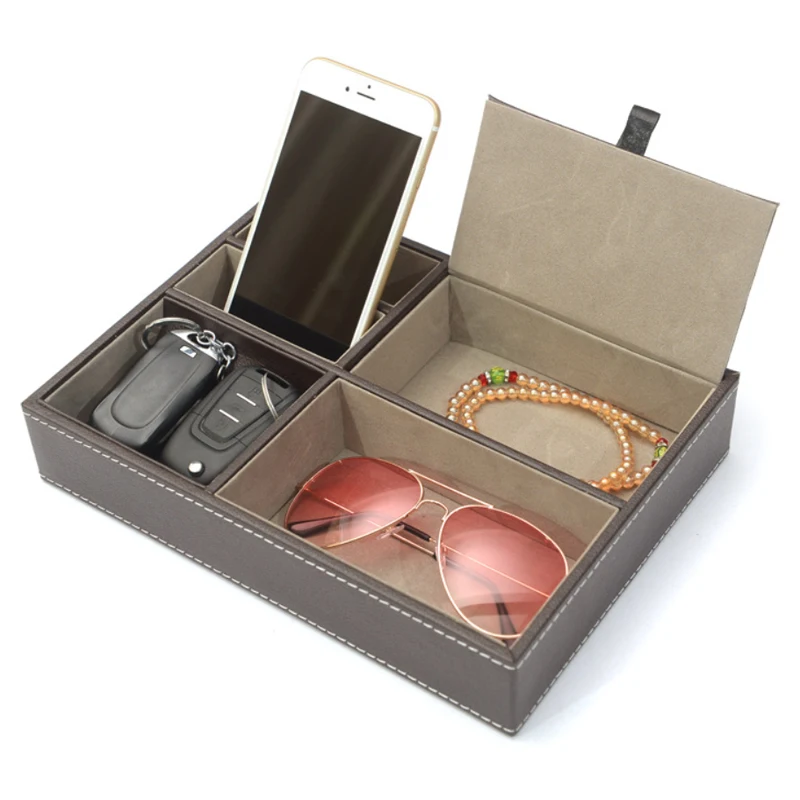 Wood Leather Tray Organizer Me - Valet Tray Nightstand Organizer Leather ulasan dan harga