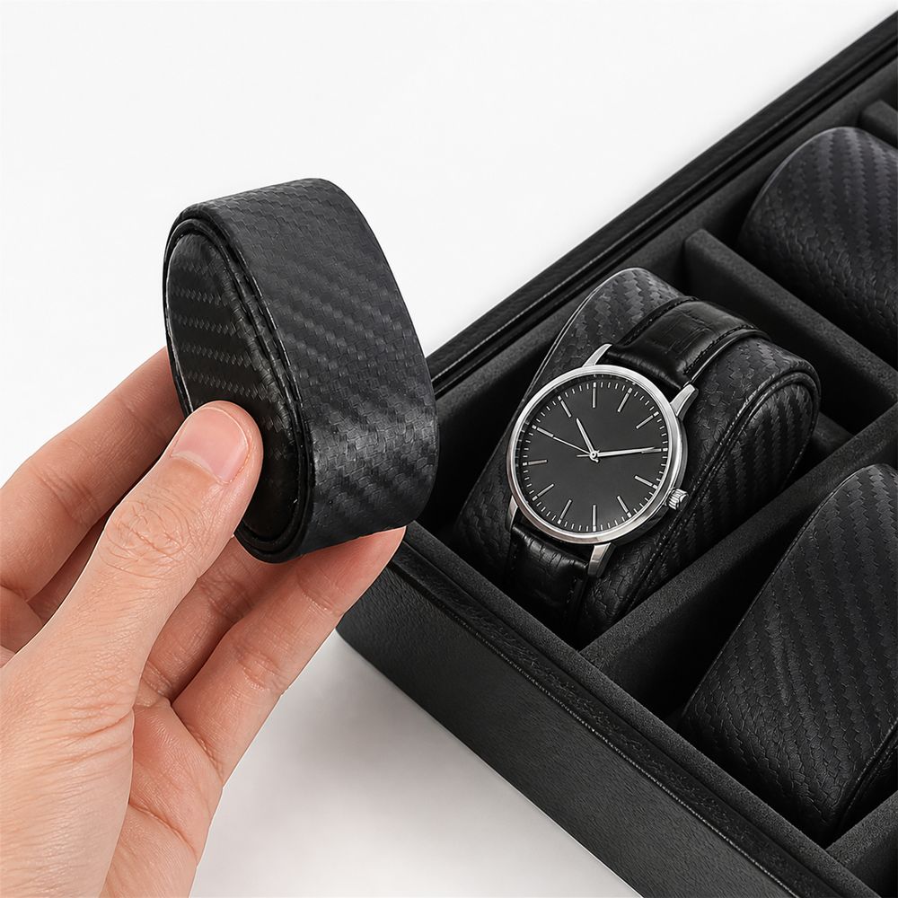 Carbon Fiber Texture Watch Dis - Watch Display Storage Box Carbon Fiber ulasan dan harga