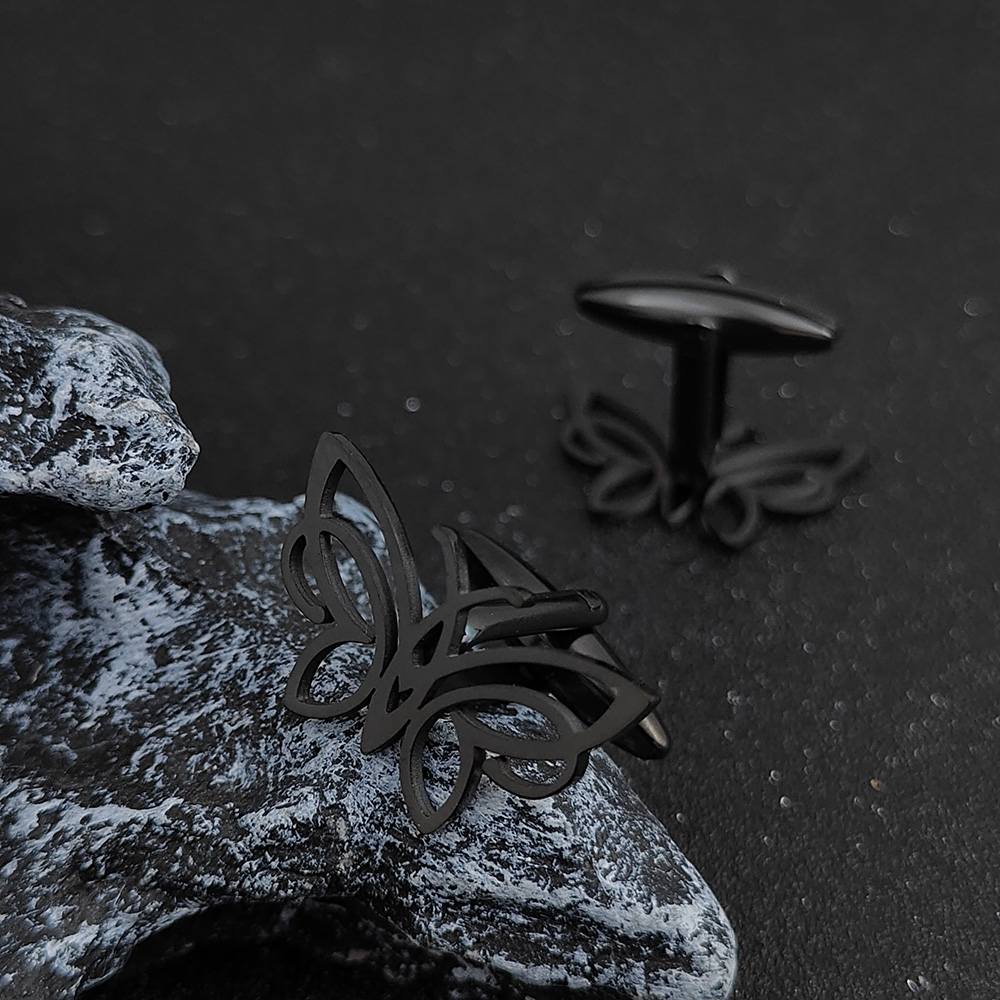 Hollow Butterfly Cufflinks Tie - Cufflinks Men Stainless Steel Luxury ulasan dan harga