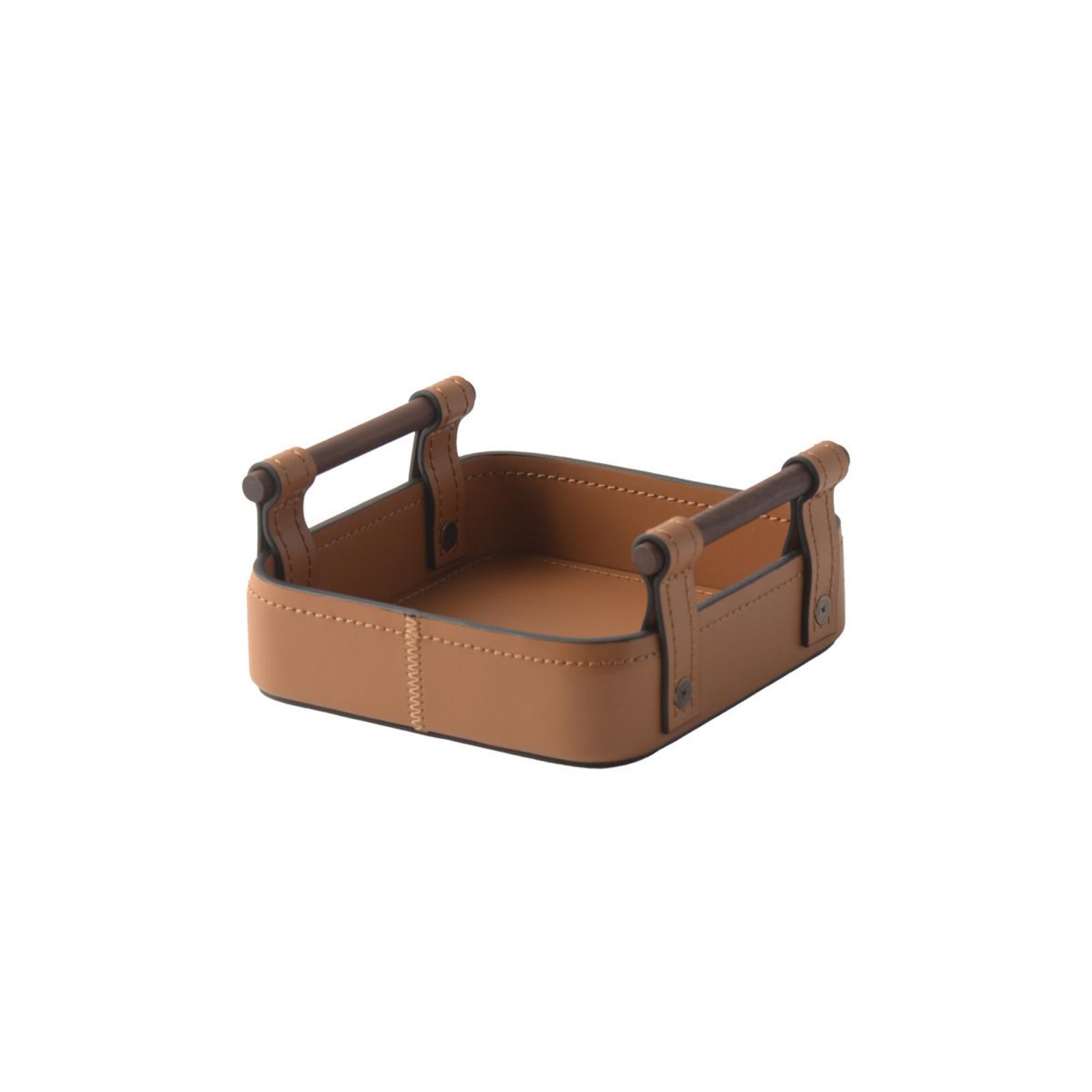 Storage Tray with Handles Leat - Valet Tray Nightstand Organizer Leather ulasan dan harga