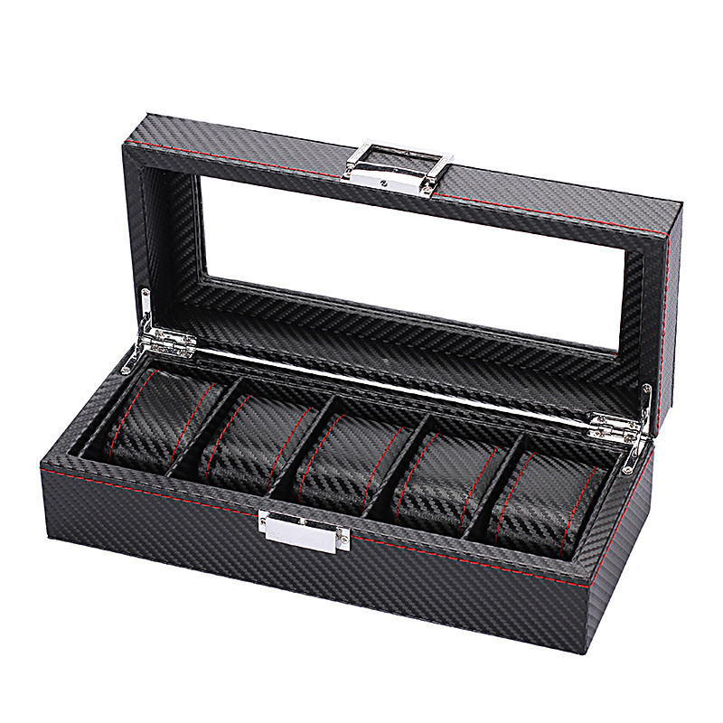WellZone Fashion Style 5/6/10/ - Watch Display Storage Box Carbon Fiber ulasan dan harga