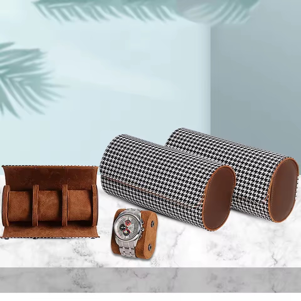 Watch Roll Travel Case-1/2/3 S - Watch Travel Roll Case 3 Slots Leather ulasan dan harga