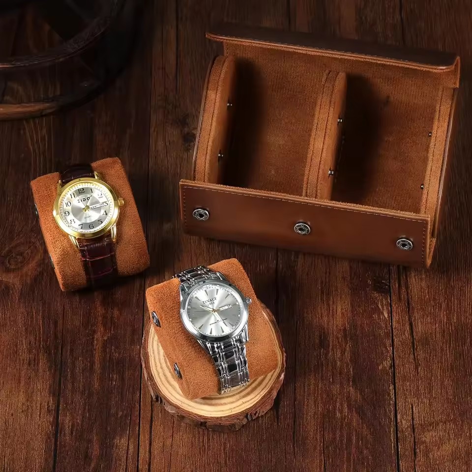 Watch Roll Travel Case-1/2/3 S - Watch Travel Roll Case 3 Slots Leather ulasan dan harga