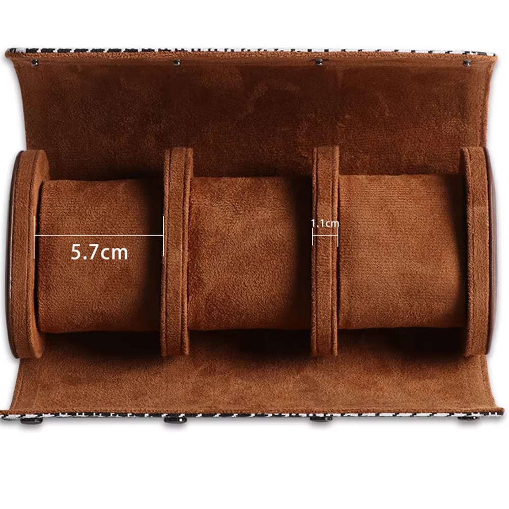 Watch Roll Travel Case-1/2/3 S - Watch Travel Roll Case 3 Slots Leather ulasan dan harga