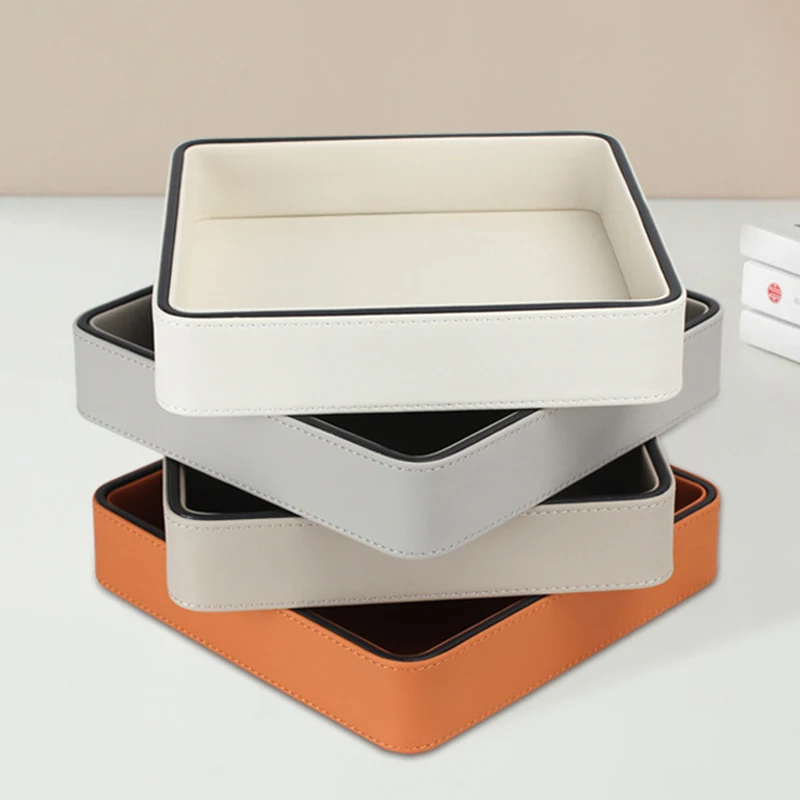 PU Leather Valet Tray Desktop  - Valet Tray Nightstand Organizer Leather ulasan dan harga