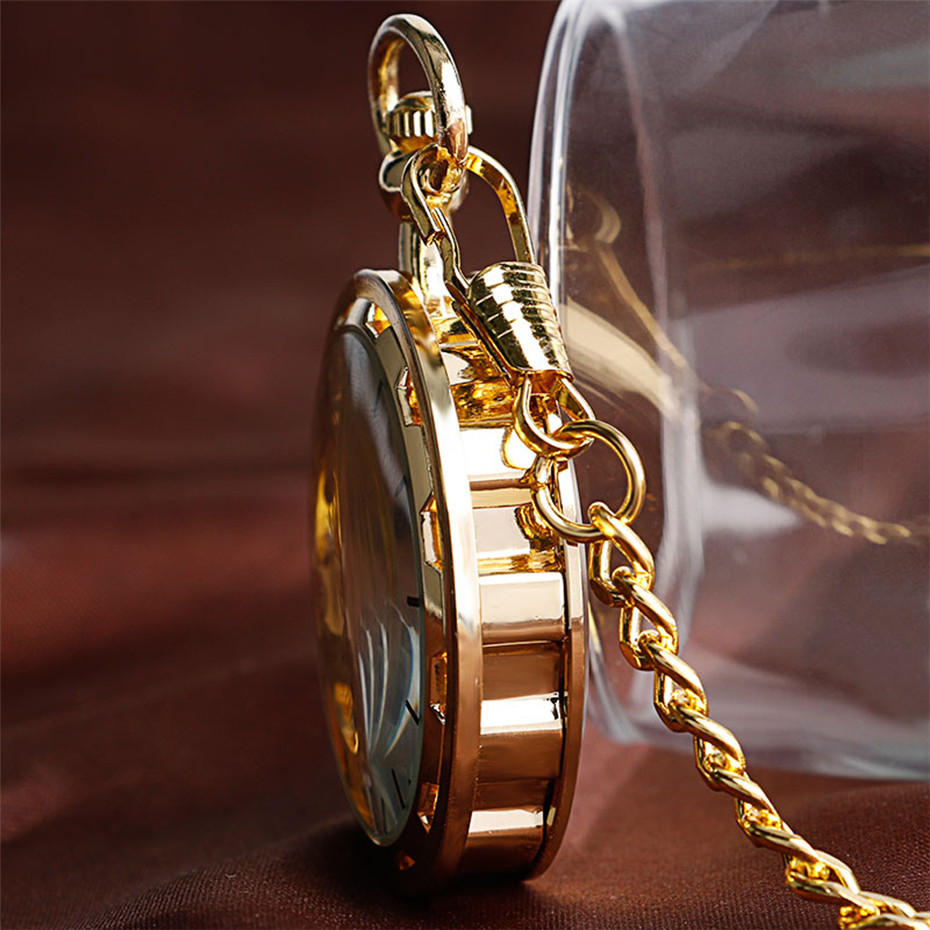 Transparent Open Face Hollow S - Pocket Watch Mechanical Skeleton Vintage ulasan dan harga